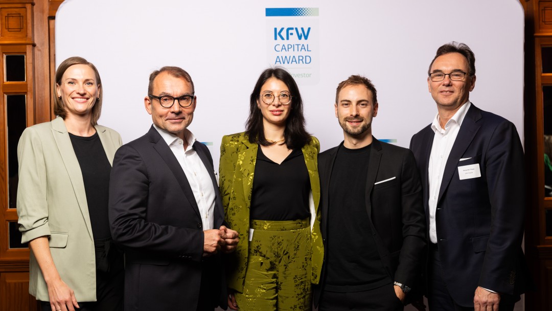 Nucleus Capital mit Theresa Bardubitzki, Senior Nachhaltigkeitsmanagerin KfW Capital, Alexander Thees, Geschäftsführer KfW Capital und Jörg Goschin, Geschäftsführer KfW Capital